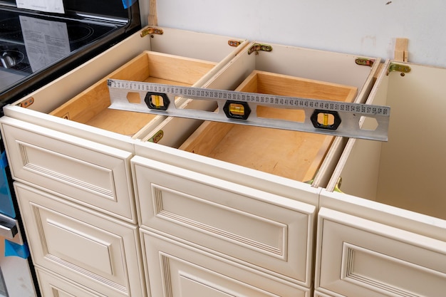 Leveling kitchen cabinets