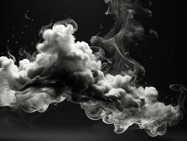 Levende symfonie Singular ingewikkelde stromen van zwart en rook een abstract behang achtergrond een kale