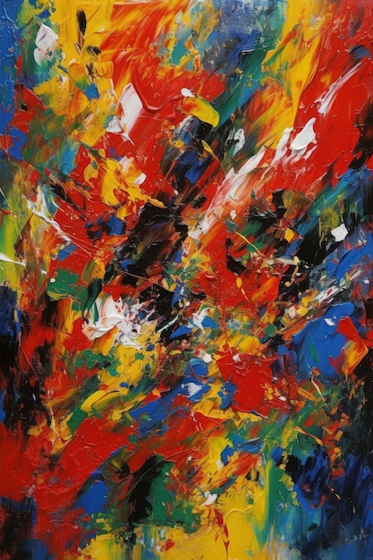 Levendig expressionistisch abstract schilderij met gedurfde kleurtinten