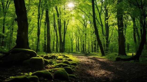 Levendig groen natuurlijk bos