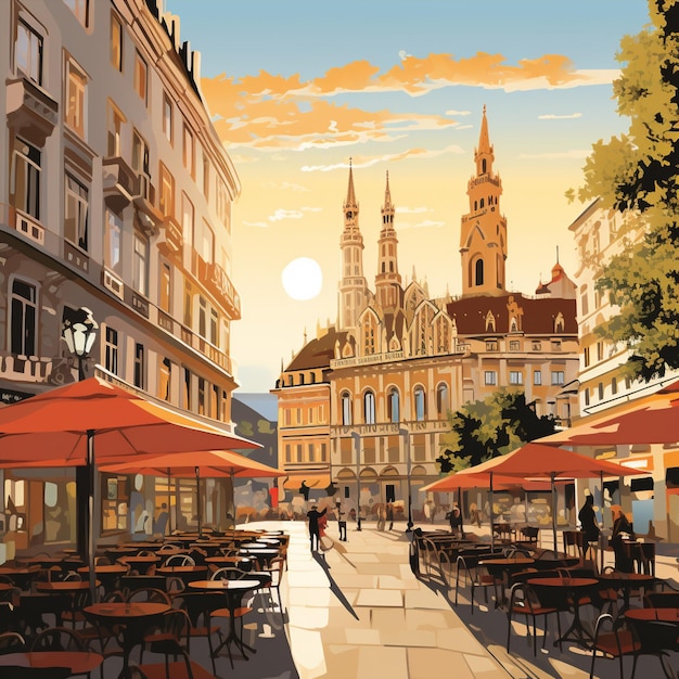 Levendig stadsbeeld in Wenen met iconische bezienswaardigheden en de koffiecultuur van Wenen