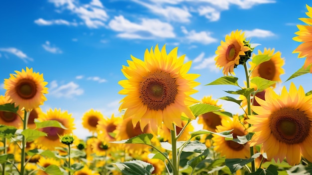 Levendig zomerbloemveld AI gegenereerd