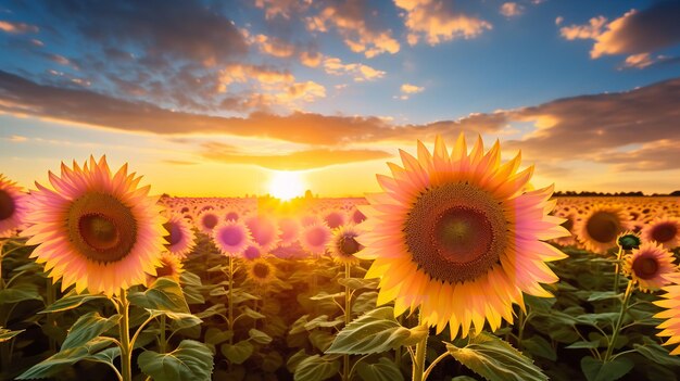 Levendig zomerbloemveld AI gegenereerd