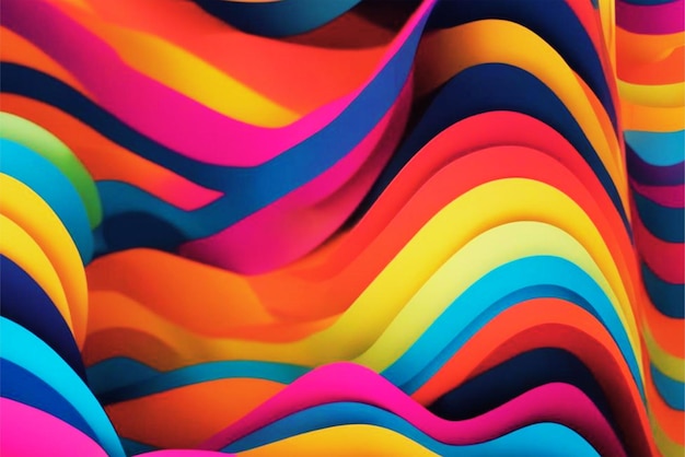 Levendige abstracte golven in verschillende kleuren