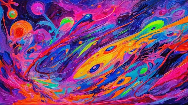Levendige abstracte schilderijen met heldere kleuren