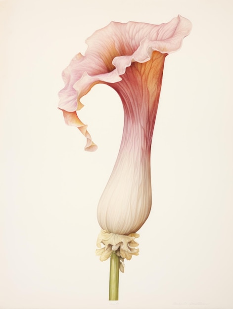 Levendige aquarel van Amorphophallus Titanum op wit canvas AI gegenereerd