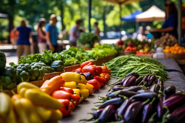 Foto levendige beelden van een traditionele boerenmarkt