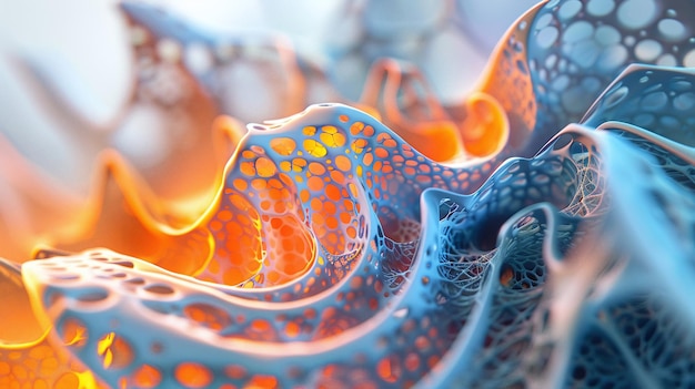 Levendige blauwe patronen in abstracte 3D-achtergrond