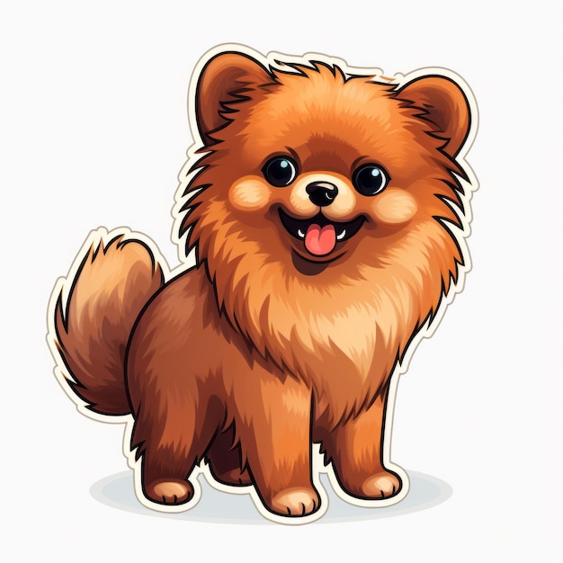 Levendige Chibi Dog Art Op Witte Achtergrond