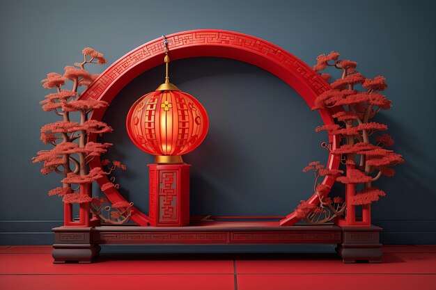 Levendige Chinese viering met creatieve decoratieachtergrond