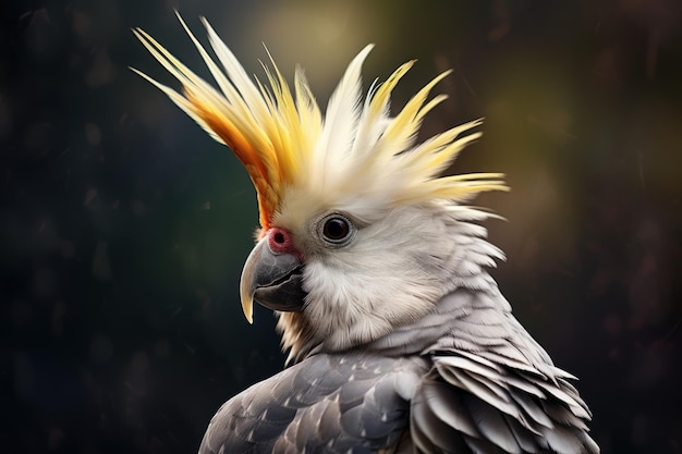 Levendige cockatiel vogel Kleurrijke exotische huisdier Generate Ai