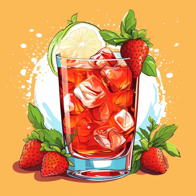 Levendige en visueel opvallende cocktail Sizzling Strawberry Spritz