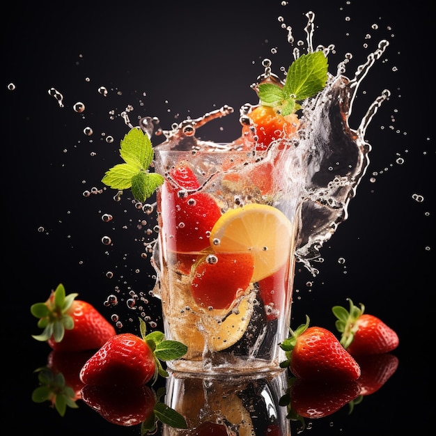 Levendige en visueel opvallende cocktail Sizzling Strawberry Spritz