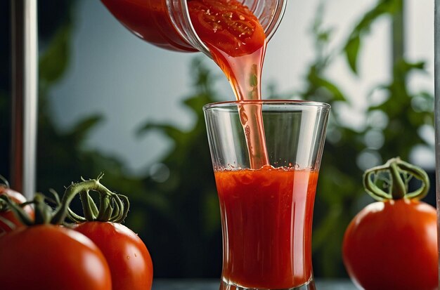 levendige foto van tomatensap vers extra