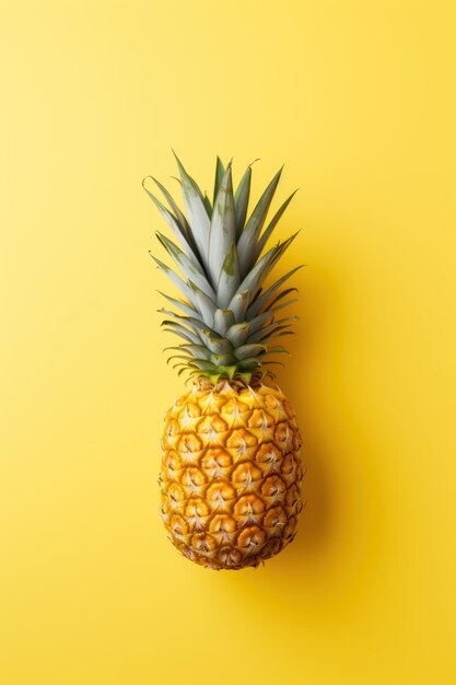 Levendige gele ananas op kleurrijke achtergrond AI gegenereerd