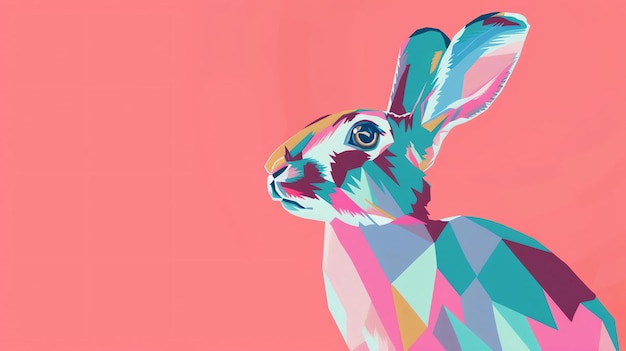 levendige geometrische konijn illustratie perfect voor kinderen kamers en leuke projecten