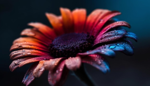 Foto levendige gerbera daisy bloesem nat van dauw in de lente natuur gegenereerd door ai