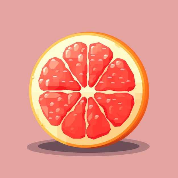 Levendige grapefruit Pixel Art 8bit-stijl game-item