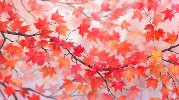 Levendige herfstachtergrond met door AI gegenereerde texturen en materialen