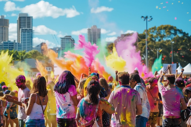 Levendige Holi-feestviering