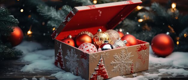 Levendige kerstversiering met rood en zilver op een houten tafel die warmte toevoegt