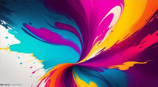 Levendige kleuren, gladde curven, exploderende penseelstreek door Generative AI.