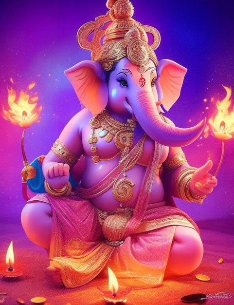 levendige magische Ganesha Diwali-banner