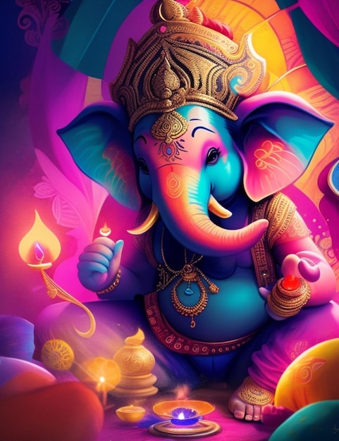 levendige magische Ganesha Diwali-banner