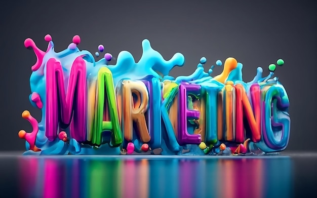 Foto levendige marketingtypografie met kleurrijke splashes