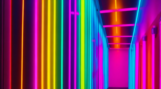 Foto levendige neon muur achtergrond