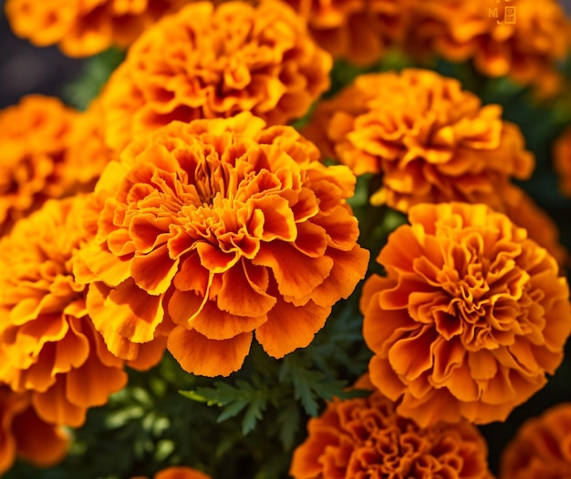 Levendige oranje bloemen van de marigold