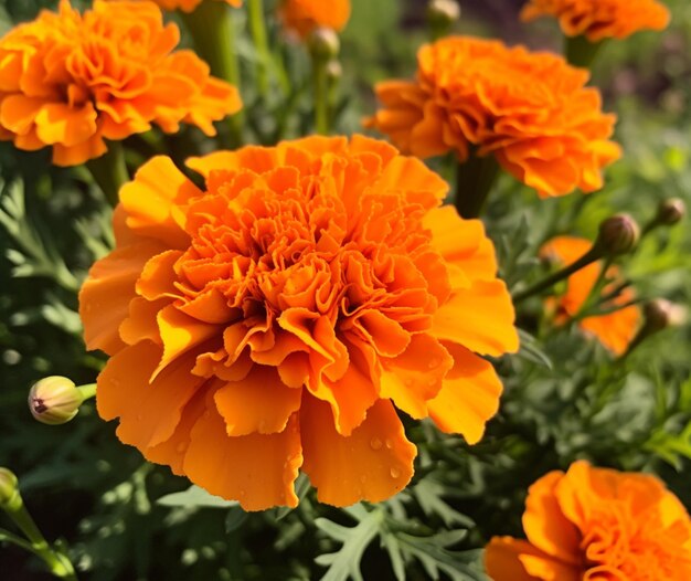 Levendige oranje bloemen van de marigold