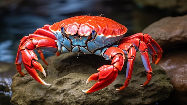 Levendige oranje en rode krab in fotorealistische stijl