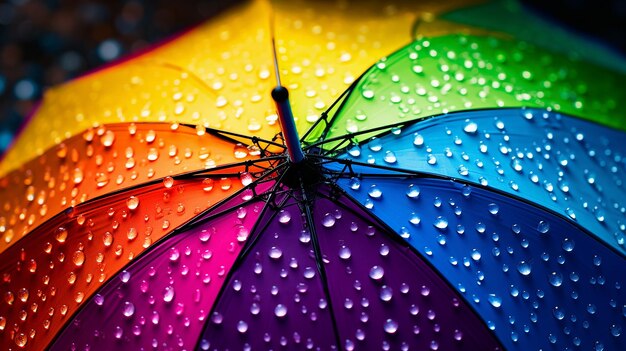 Foto levendige regenval op prismaluifel