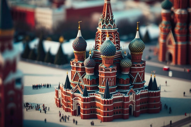 Levendige Rode Plein in Moskou Rusland Een miniatuurwereld