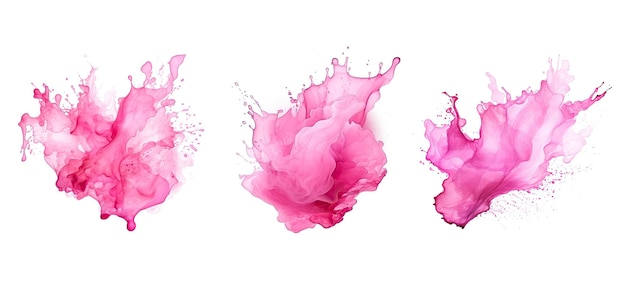 Foto levendige roze kleur splash water ai gegenereerd verse druppels abstracte koele natte vloeistof levendige roze kleur splat water illustratie waterverf