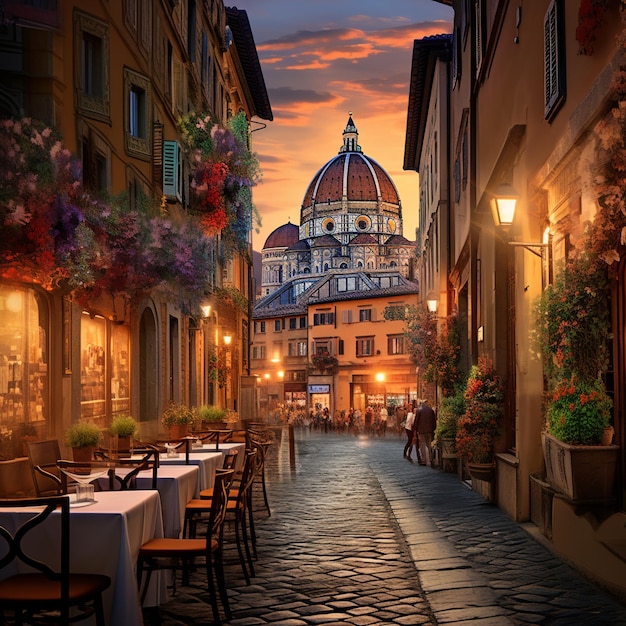 Levendige straat in Florence