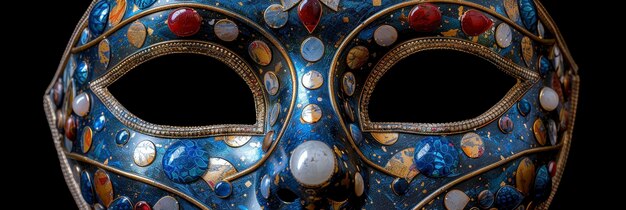 Levendige veelkleurige met de hand geschilderde Venetiaanse carnavalmasker textuur professionele fotografie en licht