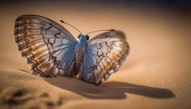 Levendige vlinder rust op geel bloemblad gegenereerd door AI