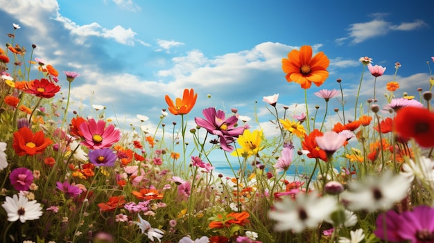 levendige wilde bloemen weide een kleurrijke decoratie van de natuur