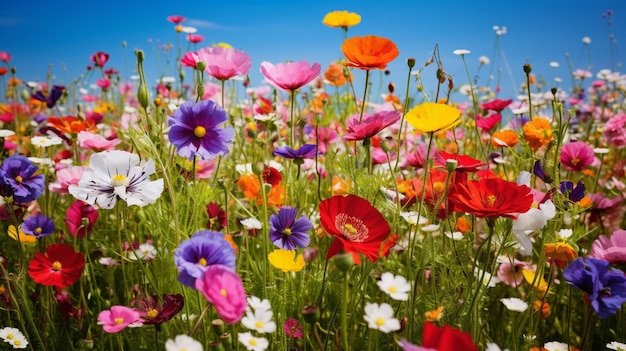 levendige wilde bloemen weide een kleurrijke decoratie van de natuur