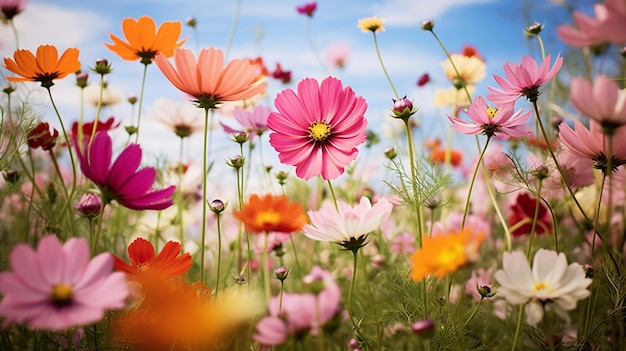 levendige wilde bloemen weide in de zomer schoonheid in de natuur kleur
