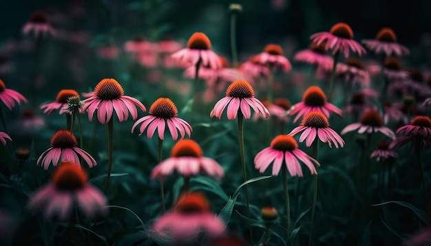 Levendige wilde bloemenweideschoonheid in de natuurgroei gegenereerd door AI