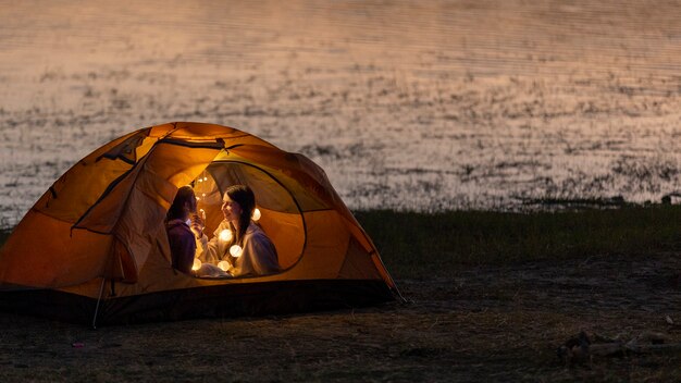 Levensstijl van mensen die op de camping wonen