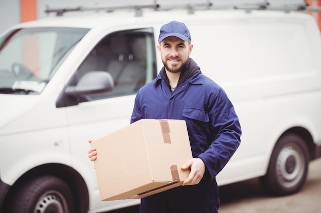 Levering man bedrijf vak voor zijn busje