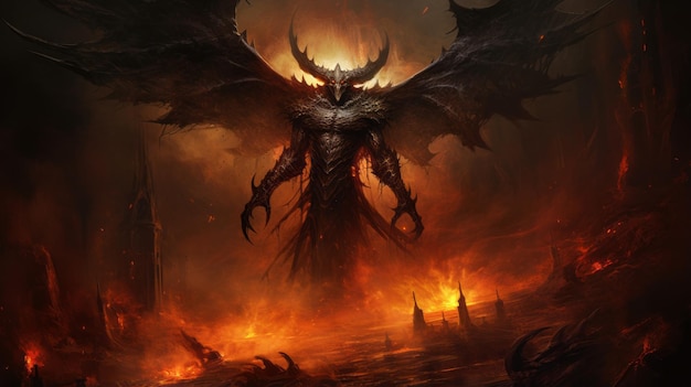 Photo leviathan engel of hell dark and majestic demon art