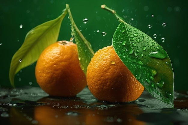 Levitatie rijpe sinaasappelen citrus met druppels sap