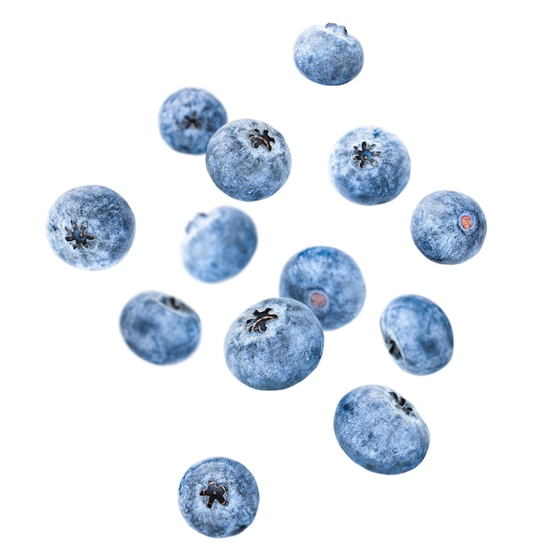 Photo levitating blueberries