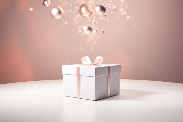 Levitating gift box AI generated