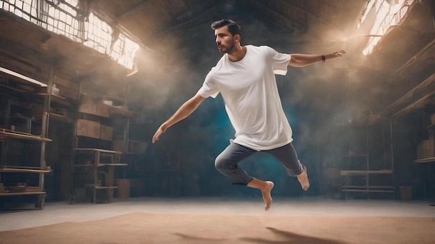 Levitating white tshirt